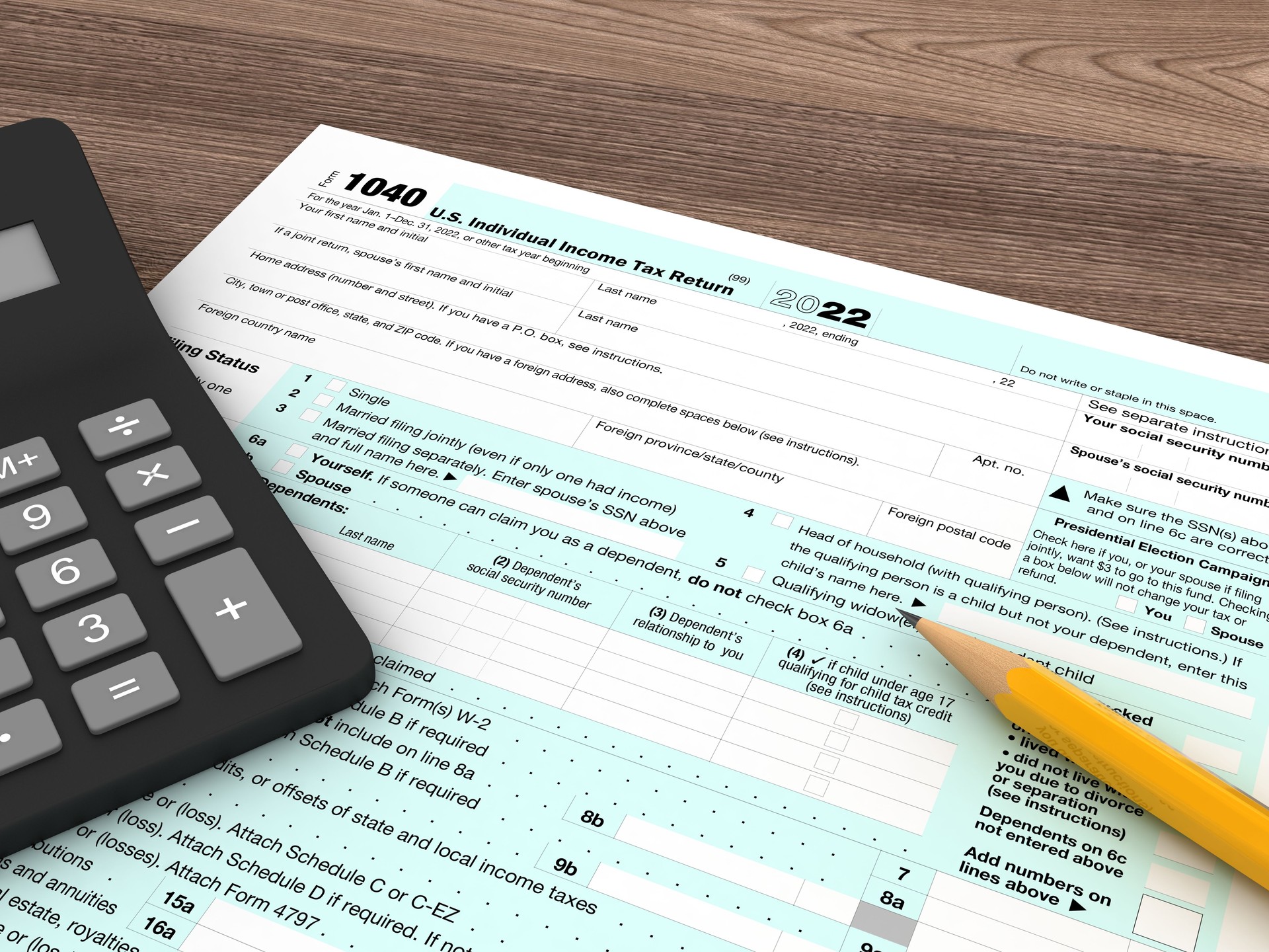 Tax form calculator planning audit finance